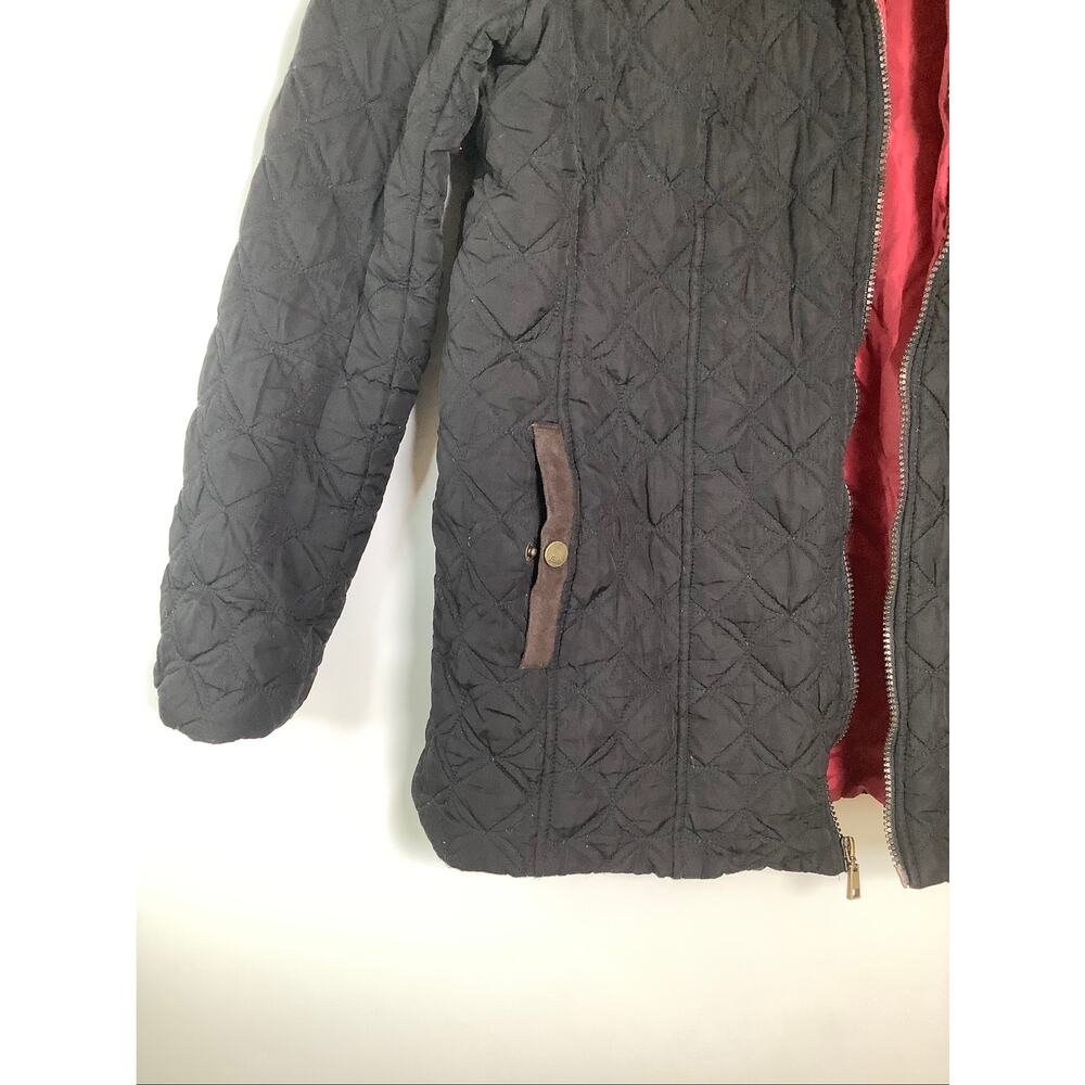 G.H. Bass & Co. Women's Large Black Red Full Zip Quilted Jacket Gorpcore HR9-27 - Picture 2 of 8
